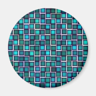 Prachtige Abstracte Tegel Patroon in blauw Magneet