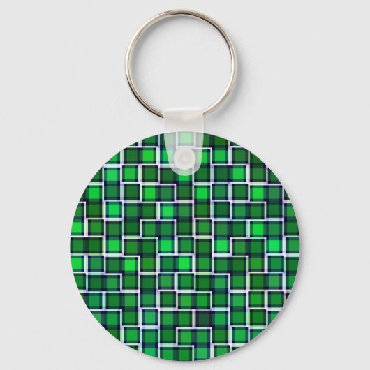 Prachtige Abstracte Tegel Patroon in Groen Sleutelhanger (Voorkant)