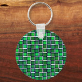 Prachtige Abstracte Tegel Patroon in Groen Sleutelhanger (Voorkant)
