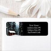 Prachtige Abstracte wintercabine Etiket (Insitu)