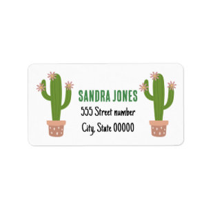 Prachtige adresetiketten cactus etiket