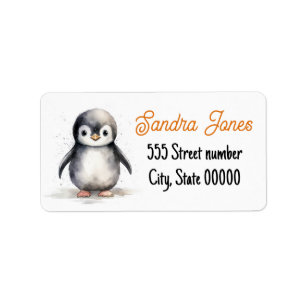 Prachtige adresetiketten schattige pinguïn etiket