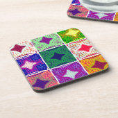 Prachtige Afrikaanse geruite kunstprint Bier Onderzetter (Linkerzijde)