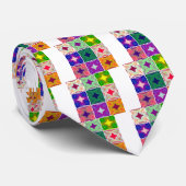 Prachtige Afrikaanse geruite kunstprint Stropdas (Opgerold)