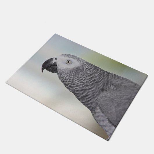 Prachtige Afrikaanse grijze papegaai Deurmat (Schuin)