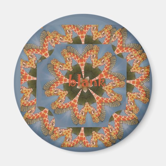 Prachtige Afrikaanse kleurrijke Giraffe blanco Magneet (Voorkant)