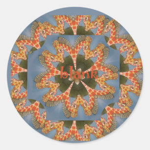 Prachtige Afrikaanse kleurrijke Giraffe blanco Ronde Sticker