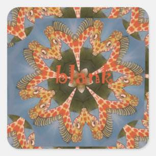 Prachtige Afrikaanse kleurrijke Giraffe blanco Vierkante Sticker