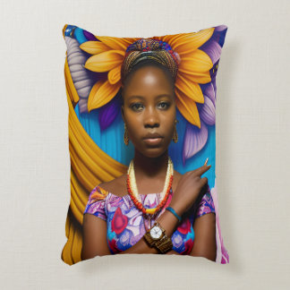 Prachtige Afrikaanse vrouw met horloge Accent Kussen