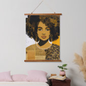 Prachtige Afro-Amerikaanse vrouw collage Hangend Wandkleed (Slaapkamer)