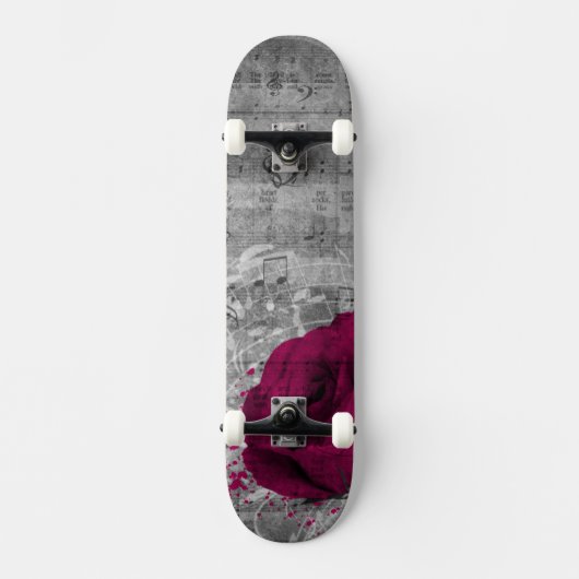 Prachtige antiek, roze roos verfsplaat skateboard (Voorkant)
