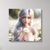 Prachtige aprilfee in Daisies Canvas Afdruk (Voorkant)