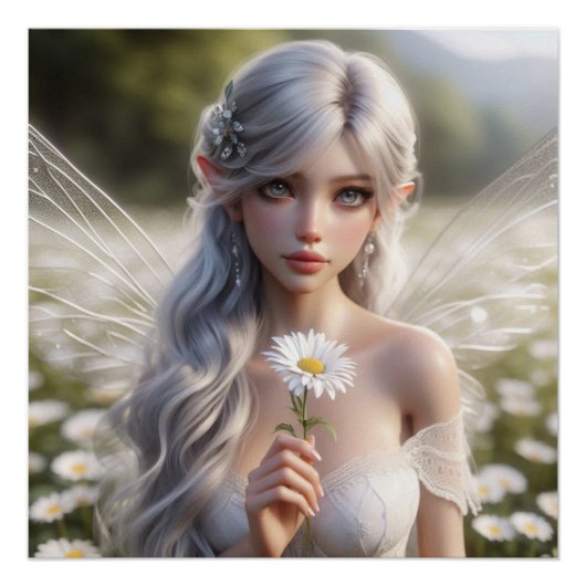 Prachtige aprilfee in Daisies Perfect Poster (Voorkant)