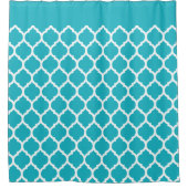 Prachtige Aqua Blue Moroccan Quatrefoil Pattern Douchegordijn (Voorkant)