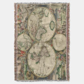 Prachtige arbeid van de  Wereldkaarten van de kuns Deken (Voorkant Verticaal)