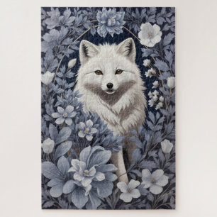 Prachtige Arctic Fox William Morris geïnspireerd Legpuzzel