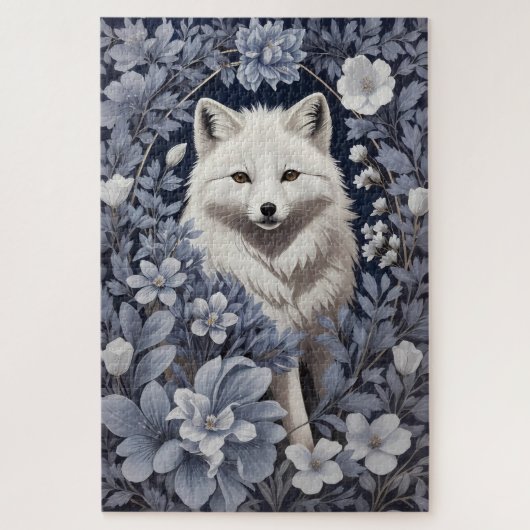 Prachtige Arctic Fox William Morris geïnspireerd Legpuzzel (Verticaal)