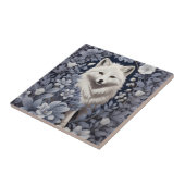 Prachtige Arctic Fox William Morris geïnspireerd Tegeltje (Zijkant)