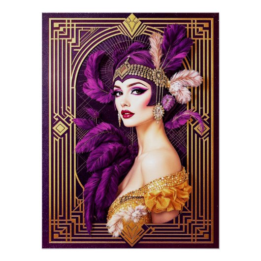 Prachtige Art Deco Flapper Perfect Poster (Voorkant)