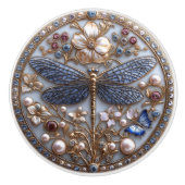 Prachtige Art Deco Libel Keramische Knop (Voorkant)