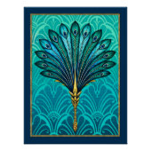 Prachtige Art Deco Peacock Fan Poster. Perfect Poster (Voorkant)