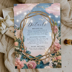 Prachtige Art Nouveau thema bruiloft Informatiekaartje