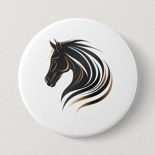 Prachtige Artistic Horse Design Button (Voorkant)