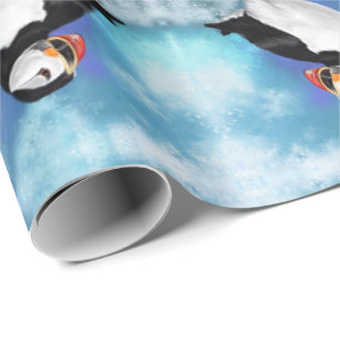 Prachtige Atlantische puffin-dradenpapier Cadeaupapier