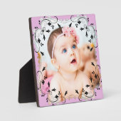 Prachtige Baby foto van Black Script Border Fotoplaat (Voorkant)