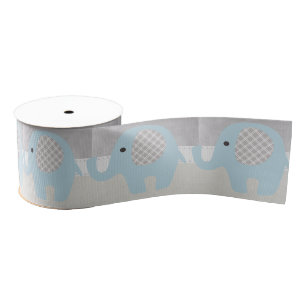 Prachtige Baby olifant in blauw Grosgrain Lint
