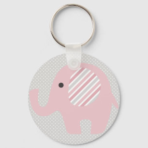 Prachtige Baby olifant in roze Sleutelhanger