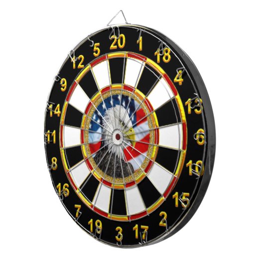 Prachtige Bald Eagle met gouden folie Dartbord (Voorkant Rechts)