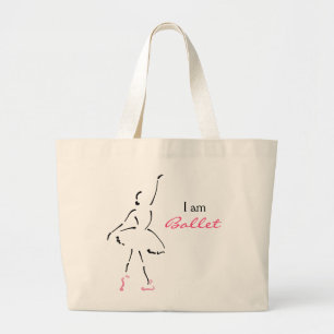 Prachtige balletdanser met slogan grote tote bag