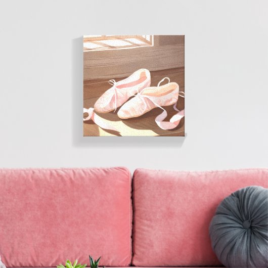 Prachtige balletschoentjes |  roze canvas afdruk (Insitu (Woonkamer))