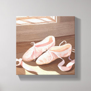Prachtige balletschoentjes    roze canvas afdruk
