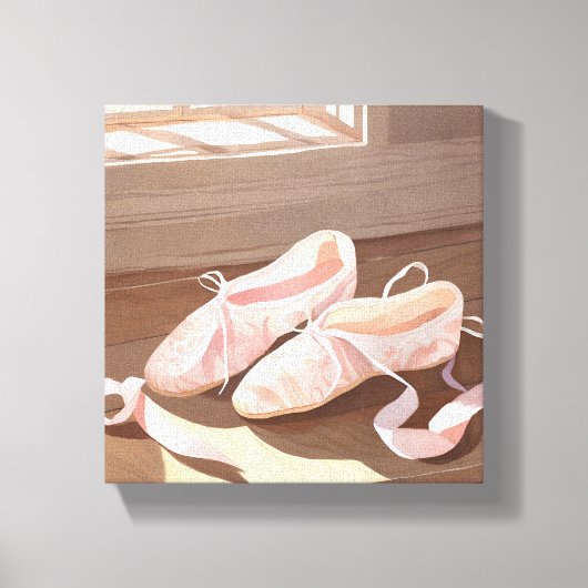 Prachtige balletschoentjes | roze canvas afdruk (Voorkant)