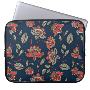 Prachtige Batik Floral Design Laptop Sleeve