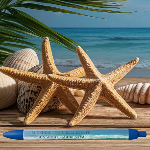 Prachtige 'Beach Custom Ocean Vacation'-activiteit Zwarte Inkt Pen
