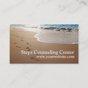 Prachtige Beach Foot Prints Counseling Center Visitekaartje