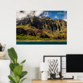 Prachtige bergen in Hawaii Poster (Thuiskantoor)