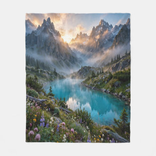 Prachtige Bergmeer Zonsopgang Fleece Deken