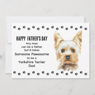 Prachtige Beste Yorkshire Terrier Hond Papa Vaderd Feestdagenkaart