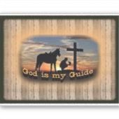 Prachtige biddende cowboy en kruis sticker (Voorkant)