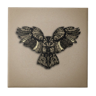 Prachtige bijtende oowl tegeltje