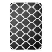 Prachtige Black White Moroccan Quatrefoil Pattern Badmat (Voorkant Verticaal)