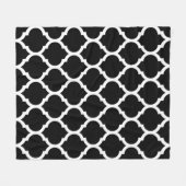 Prachtige Black White Moroccan Quatrefoil Pattern Fleece Deken (Voorkant (Horizontaal))