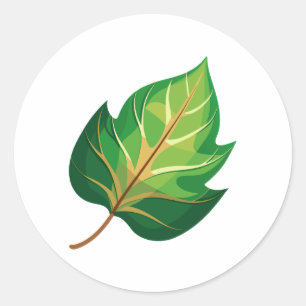prachtige bladillustratie ronde sticker
