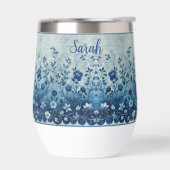 Prachtige  Blauw Tropisch Hawaiiaans Bloemig (Links)