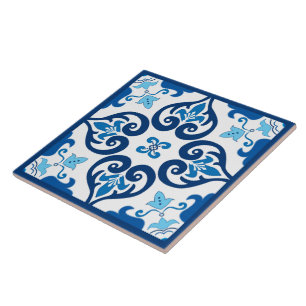 💙 prachtige blauwe Azulejos III XXL patroon Ceram Tegeltje