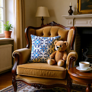 💙 prachtige blauwe Azulejos, kleine tegel Kussen